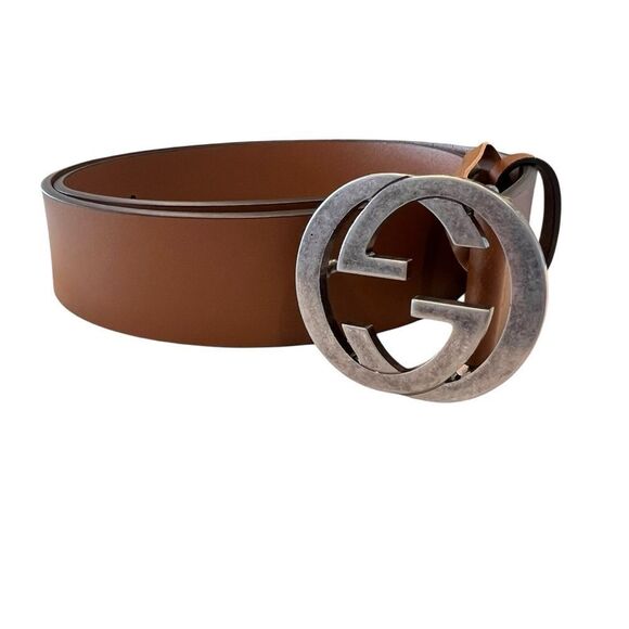 GUCCI
Brown Leather Interlocking G Buckle Belt Size 85/34 - Picture 5 of 6
